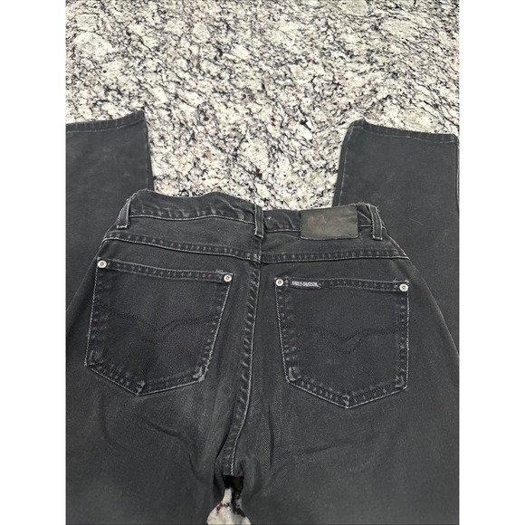 Vintage Harley Davidson Jeans Womens‎ 10 Petite Black Relaxed Leg Motorcycle - Picture 8 of 12